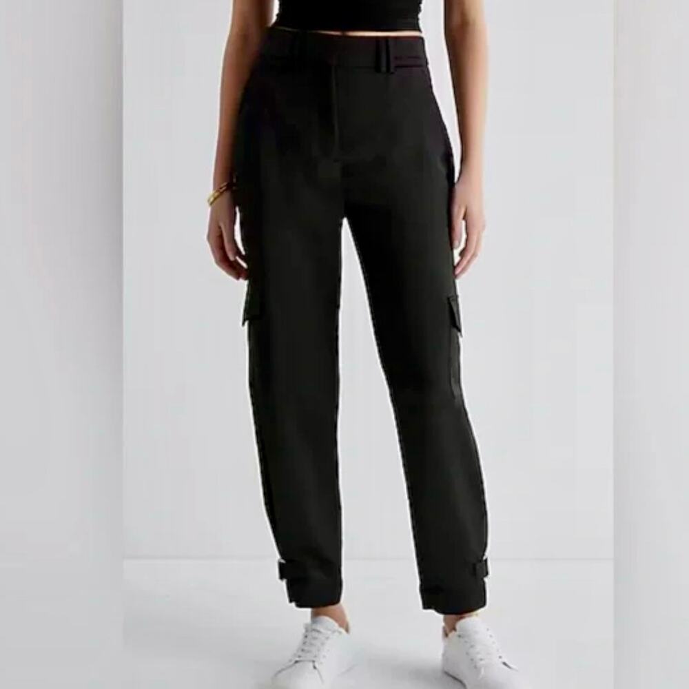 Express Super High Waisted Satin Cargo Pant Size 0